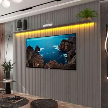 Imagem de Painel para TV Até 85 Polegadas Nobre 1 Prateleira Ripado 100% Mdf Cin