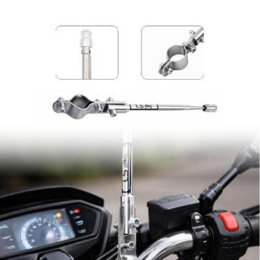 Imagem de Antena Retrátil Corta-Pipa Cromada para Guidão de Moto Cromado 6 Estág