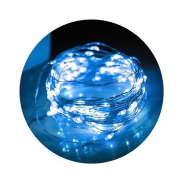 Imagem de Pisca De Led Rolha Para Garrafa Fio De Fada 20l 2 Metros Bateria Azul 