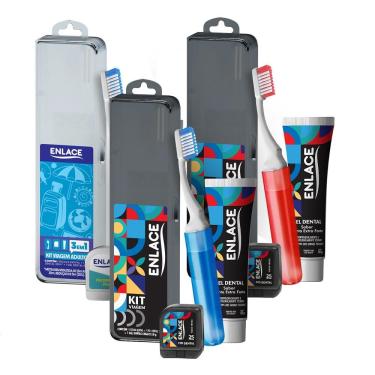 Imagem de Kit Enlace Escova + Creme Dental + Fio Dental + Estojo