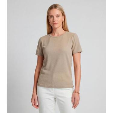 Imagem de Blusa Feminina Básica Infinita Cor Bege, P, Bege
