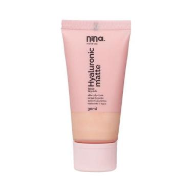 Imagem de Base Líquida Nina Makeup Hyaluronic Matte Cor 1