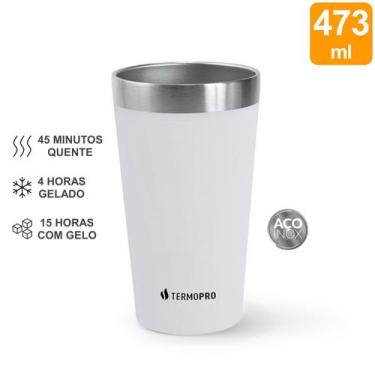 Imagem de Copo Térmico Cerveja Termopro 473 ml Branco