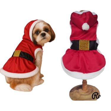 Imagem de Vestido Pet Natal Clássico Para Cães Gato Roupa De Cachorro - Sem marc