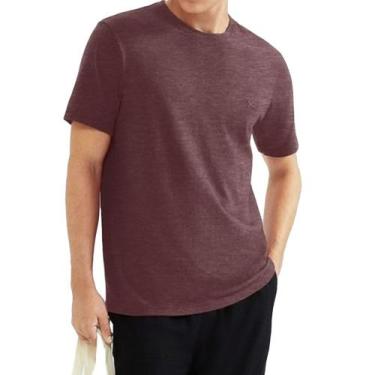 Imagem de Camiseta Masculina Hering MC Bordô Mescla - 4FEFMNJEN, P, Bordô