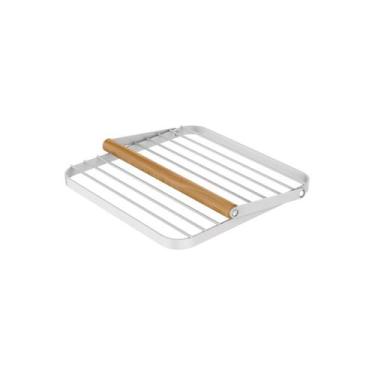 Imagem de Porta Guardanapo Suporte Quadrado Mesa Metal C/ Peso Bambu - Yoi, Bran