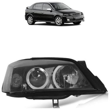 Imagem de Farol Dianteiro Astra 2003 A 2011 Liso Acrílico Máscara Negra - Automo