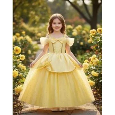 Imagem de Vestido Fantasia Princesa Bela E Fera La Belle Luxo Infantil - Genéric