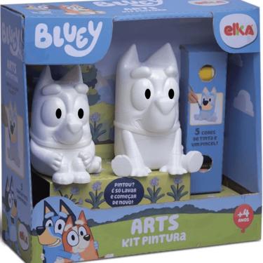 Imagem de Kit de Pintura Lavável Arts Bluey e Bingo com 5 Cores e 2 Bonecos para Crianças 4+ Elka