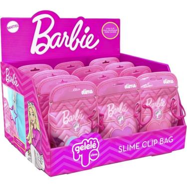 Imagem de Slime Barbie Gelele Clip Bag 180g em Bolsinha com Clip Personalizado Rosa Doce Brinquedo
