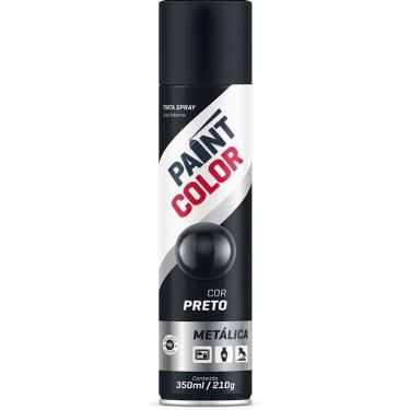 Imagem de Tinta Spray Paintcolor 350ML Metálica com Acabamento Sofisticado Preta Baston