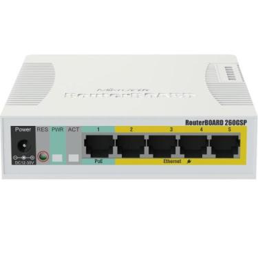 Imagem de Switch Mikrotik Routerboard Rb260gsp 5 Portas Gigabyte Poe Css106-1g-4