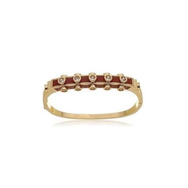 Imagem de Bracelete com esmaltação vermelha e pontos de zircônia - VIDIÈ