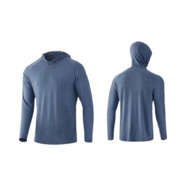 Imagem de Camisa De Pesca Huk Para Homens Com Capuz Proteção Solar UV Manga Long