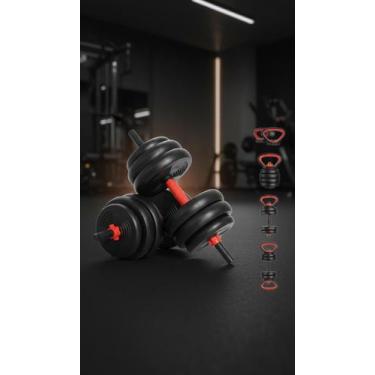 Imagem de Kit Halteres 6 Em 1 Musculação Ajustável Até 20kg - Congratulations St