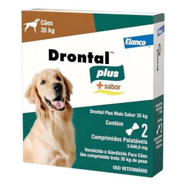 Imagem de Vermífugo Drontal Plus Sabor Carne Cães De 35 Kg 2 Comp - Congratulati