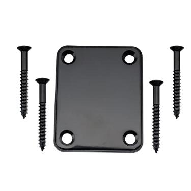 Imagem de Musiclily Metal Chapa de Junção Neck Plate Braço para Guitarras Fender/Baixo, Preto
