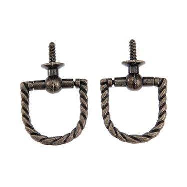 Imagem de 2 pçs/set anel aleadores Bronze Bronze Trançado Liga de Zinco Pull Holder Gaveta Mobiliário Porta do Armário 28 * 22mm Jóias Vintage YYDFPIIA