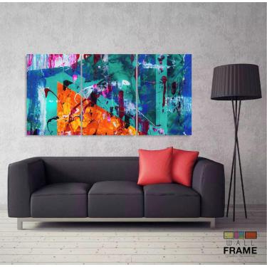 Imagem de Quadro Decorativo Pintura Abstrato Em Tecido 120 x 60 para H