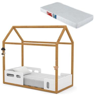 Imagem de Mini Cama Montessoriana Liv Branco Freijó com Colchão - Matic