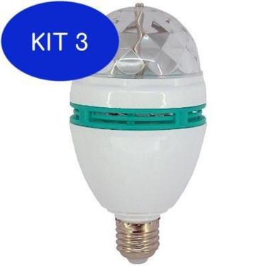 Imagem de Kit 3 Lampada LED RGB Giratória 9 Watts