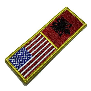 Imagem de BPUSALV001 Bandeira EUA Albânia Patch Bordado Fecho Contato
