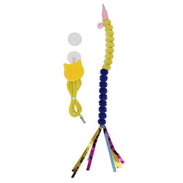 Imagem de Brinquedo para gatos brinquedo interativo para animais de estimação gancho elástico cordão de sino para pendurar na porta do gato brinquedo para gatos de estimação brinquedo pendurado sino de penas vara provocadora pendurado balanço corda de gato