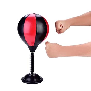 Imagem de Saco de pancadas de mesa, mini saco de boxe de mesa com suporte, saco de pancadas de PU de mesa, bola de alívio de estresse para serviço pesado, ferramenta de perfuração de treinamento esportivo para