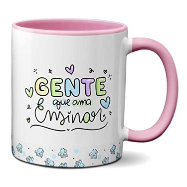 Imagem de Caneca Dia Do Professor É Gente Que Ama Ensinar Presente (Rosa)