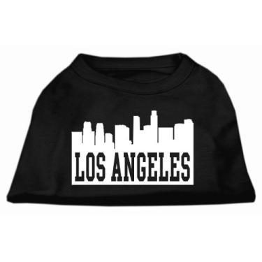 Imagem de Mirage Pet Products Camiseta com estampa de tela do horizonte de Los Angeles de 50 cm para animais de estimação, 3GG, preta