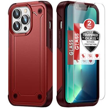 Imagem de Capa para IPhone 13 Pro Max (2 protetores de tela de vidro temperado), IPhone 13 Pro Max Case (vermelho)