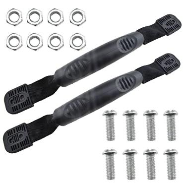 Imagem de Hao Pro Alça de transporte de caiaque de 28 cm de comprimento menos escorregadia, aderência confortável, instalação rápida, acessório de substituição de borracha de nylon, preto, 2 peças para caiaques, tábuas de cornhole, malas, mesas dobráveis