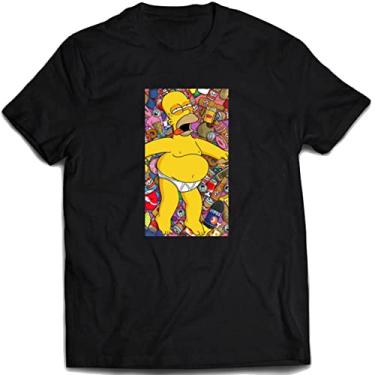 Imagem de Camiseta Homer simpson ressaca Camisa os simpsons tv série Cor:Preto;Tamanho:GG Adulto