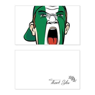 Imagem de Bandeira da Nigéria Maquiagem Facial Cabeça Gritando Boné Cartão de Agradecimento Aniversário Saudação Casamento Agradecimento