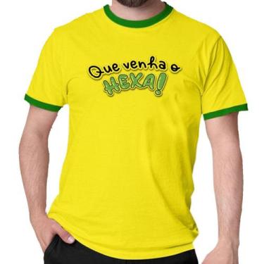Imagem de Camiseta Que Venha O Hexa Camisa Copa Brasil Verde E Amarelo - Mago Da