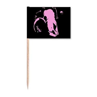 Imagem de Caveira de cabra Caça Morta Presente Art Deco Moda Palito de Dente Marcador Decoração de Festa