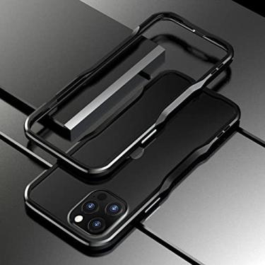 Imagem de Para iPhone 14 13 12 ProMax Metal Frame Phone Case Liga de Alumínio Armadura Leve À Prova de Choque Para 7 8 Plus, Preto, Para iPhone X XS