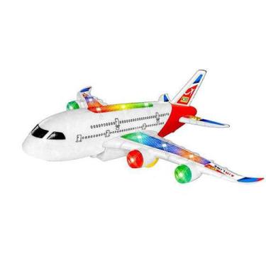 Imagem de Avião Bate E Volta Infantil Com Luzes Músicas Brinquedo Infantil Airbu