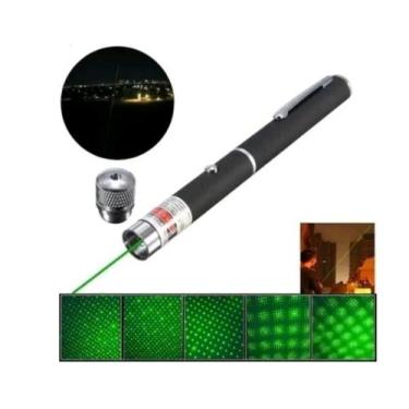 Imagem de Super Caneta Laser Pointer Verde Longo Alcance Forte Estojo - Trs