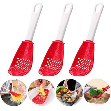 Imagem de Colher multifuncional de cozinha 6 em 1 - filtros de utensílios de cozinha para separador de gema de ovo - espremedor ralador - escorredor escumadeira - para amassar, ralar, drenar, resistente ao