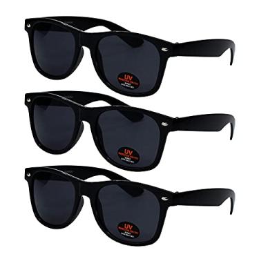 Imagem de Óculos de sol para homens, mulheres e crianças da Ray Solée - Pacote com 3 lentes coloridas com proteção UVA e UVB, Matte Black, One Size Fits All