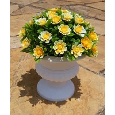 Imagem de Vaso Grego + Bucho Flores Amarelo Artificial para Decoração Festas, Casamentos, Casa