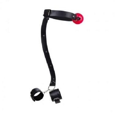 Imagem de Kit Mordaça Bola Com Algema Traseira Verde