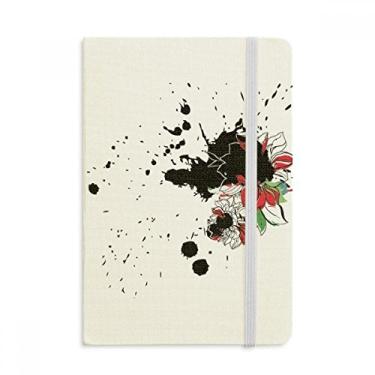 Imagem de Caderno de peônias de plantas em aquarela com tinta de flores, capa dura oficial, diário clássico