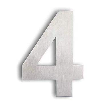 Imagem de Placa de porta flutuante 3D de 15,24 cm com número de placa de porta de 0 a 9, aço inoxidável níquel escovado digital, montagem com parafuso, para hotéis de endereço de e-mail em casa, ao ar livre, antiferrugem, durável