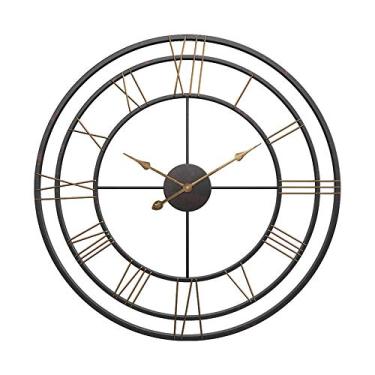 Imagem de Relógio de parede silencioso e silencioso de 20"- grande 3D retro arte decorativa rústica do país Grande decoração vintage industrial para presente de aquecimento