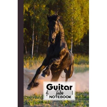 Imagem de Guitar Tab Notebook: Guitar Tab Notebook Black Horse Cover, Blank Guitar Tab Manuscript Paper, 120 Pages - Size 6" x 9" by Hasan Ahrens