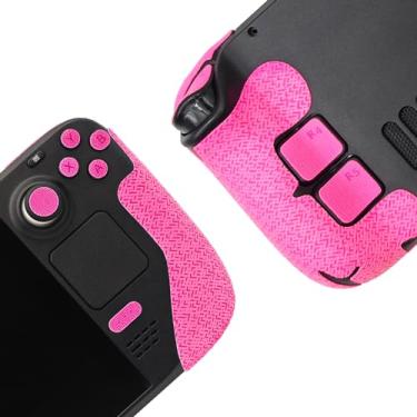 Imagem de Luck&Link Controller Grip for Steam Deck,Textured Skin kit,for Steam Deck OLED&LCD Anti-Skid Sweat-Absorbent Controllers Handle Grips, Buttons (Normal-Fluorescent Pink)