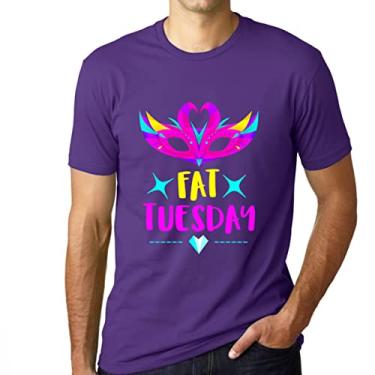 Imagem de Fire Fit Designs Camiseta masculina Mardi Gras Outfit Fat Tuesday Mardi Gras para homens New Orleans Mardi Gras roupa masculina, Roxa, M