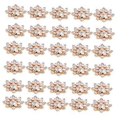 Imagem de Operitacx 30 Unidades Floco De Neve Com Diamante Decorações Botões De Pérola Para Roupas Strass Botões De Costura Diy Botões De Roupas De Pérolas Mão Metal Botão Joalheria Noiva